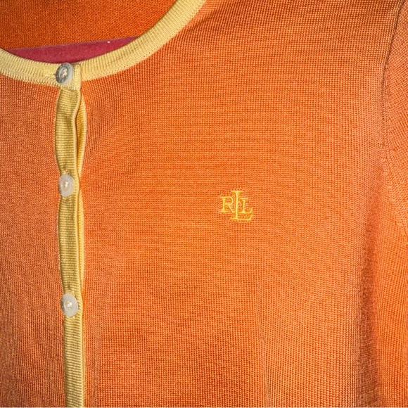 LAUREN RALPH LAUREN Silk Blend Cardigan Sweater, Size Petite Medium - Picture 2 of 6